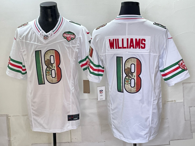 Men Chicago Bears #18 Williams WHITE Nike Limited NFL Jersey 093101